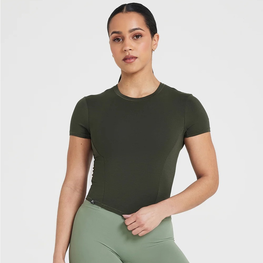 Oner Active Mellow Soft Mid Short Sleeve T-Shirt - Khaki - Size M